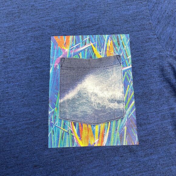 American Eagle Outfitters Wave Pocket Tee Mens Medium Heather Blue Beach T-Shirt - Picture 3 of 12